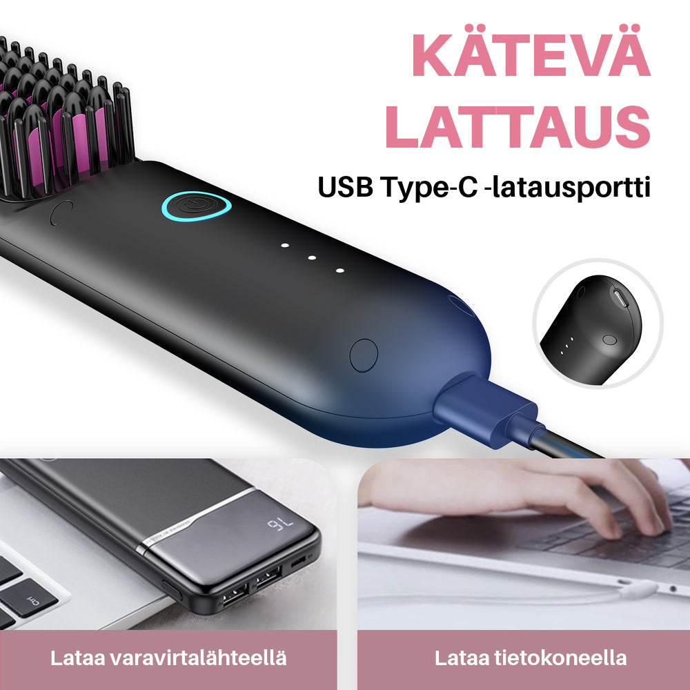 Eloura Kannettava harja – suoristus, kihartaminen, kuivaus